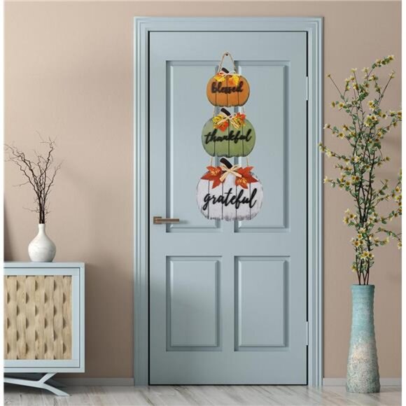 Fall Decorations for Home Blessed Grateful Thankful Door Sign Fall Decor - Picture 5 of 8